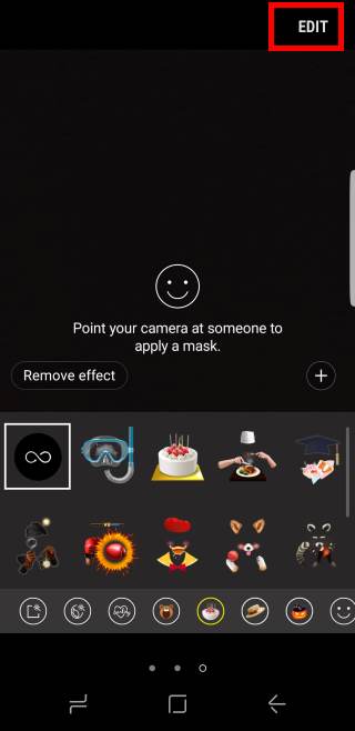  manage Galaxy S8 camera effects and camera decorations (stamps and stickers)