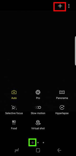 access Galaxy S8 camera modes in Galaxy S8 and S8+