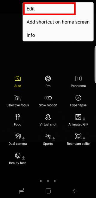 manage Galaxy S8 camera modes