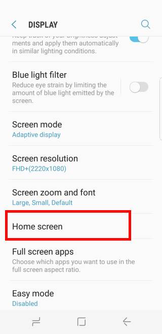 hide apps screen in Galaxy S8 and Galaxy S8+