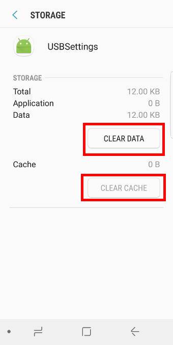 fix Galaxy S8 moisture problem by clearing USB settings data