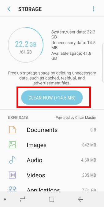 use device maintenance to free up storage in Galaxy S8 and S8+