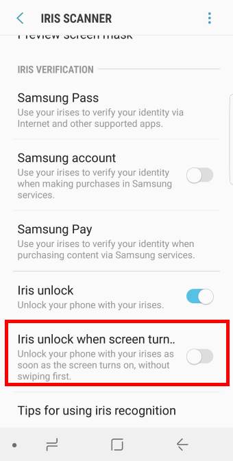  use Galaxy S8 iris scanner to unlock Galaxy S8 and S8+