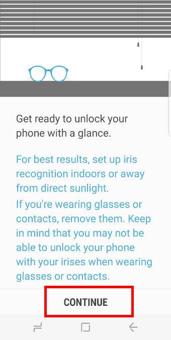 set up Galaxy S8 iris scanner in Galaxy S8 and S8+