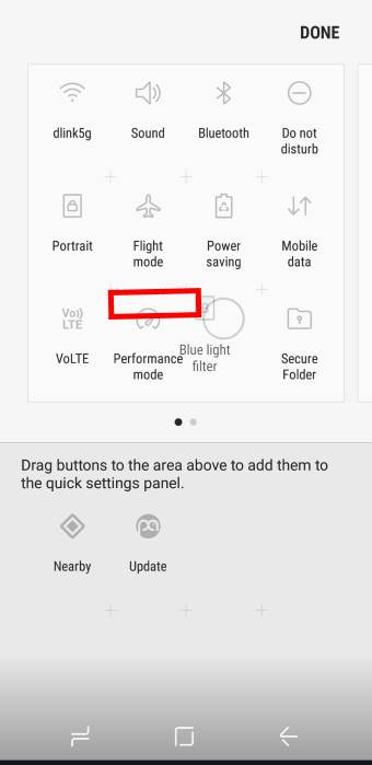  relocate quick setting buttons in Galaxy S8 and S8+?