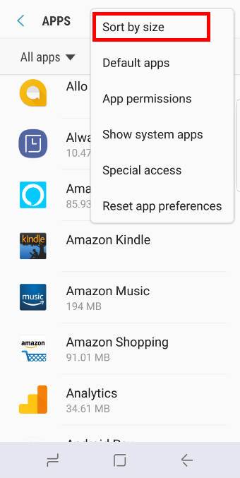 moved apps to SD card in Galaxy S8 and S8+