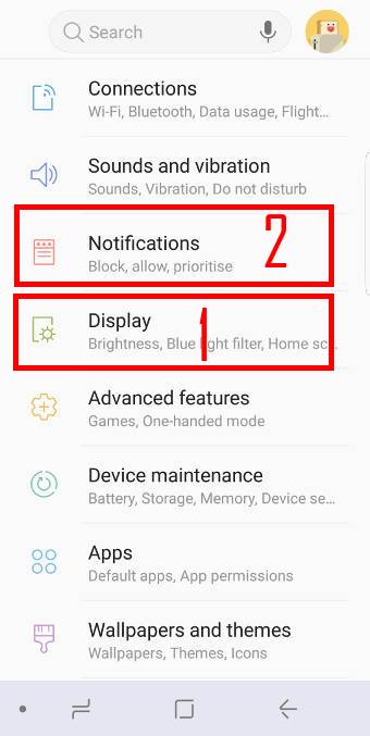 manage and customize notification number badge in Galaxy S8 Android Oreo update