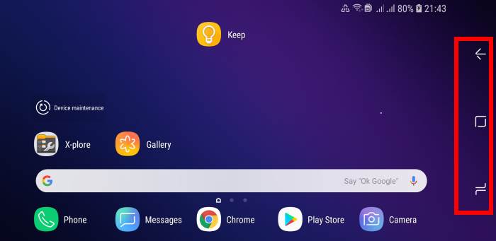 use Galaxy S9 home screen landscape mode