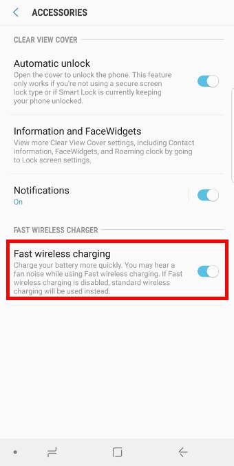 disable fast charging and fast wireless charging for Galaxy S9 and S9+