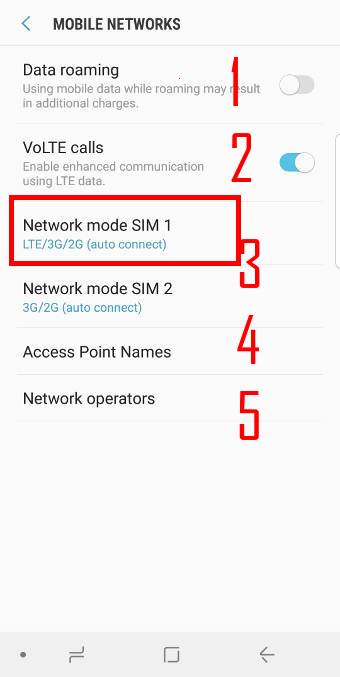 galaxy s9 sim card guides: change mobile network settings in Galaxy S9 and S9+