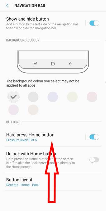 How to hide Galaxy S9 navigation bar? And how to access Galaxy S9 navigation bar when it is hidden?