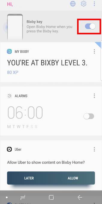 Disable Bixby button press gesture for Bixby Home