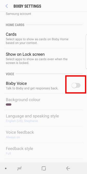 Disable Bixby button long press gesture for Bixby Voice
