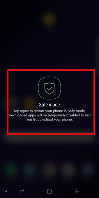 reboot into Galaxy S9 safe mode