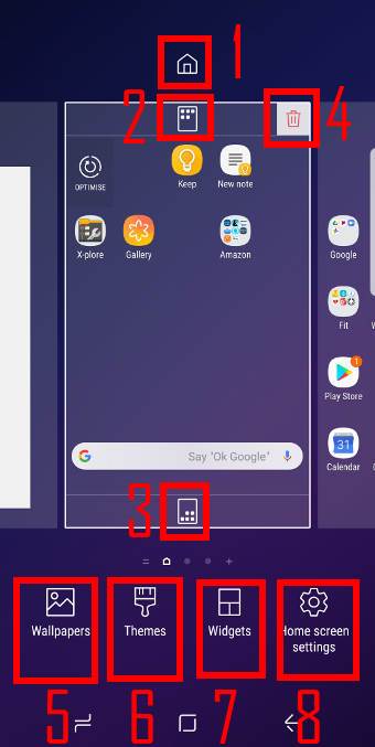 use Galaxy S9 Home screen edit mode to customize Galaxy S9 Home screen