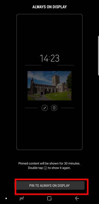 pin pictures to Galaxy S9 always-on display (AOD) on Galaxy S9 and S9+