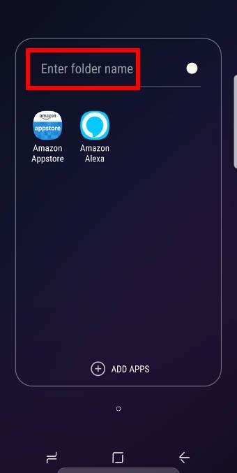 create app folders on Galaxy S9 Apps screen