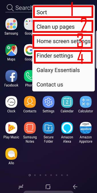 use  Galaxy S9 Apps screen