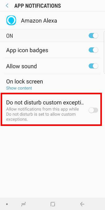 exclude apps from Do Not Disturb on Galaxy S9 and S9+