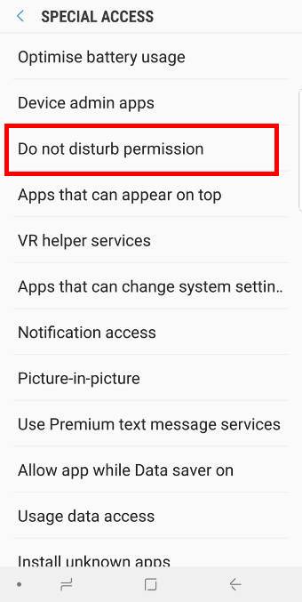 app rules in Do Not Disturb on Galaxy S9 and S9+