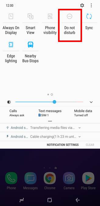 enable and disable Do Not Disturb on Galaxy S9 and S9+