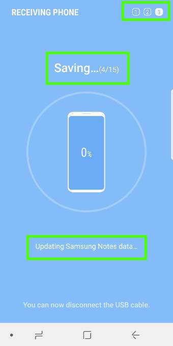 prepare, transfer and restore data to Galaxy S9