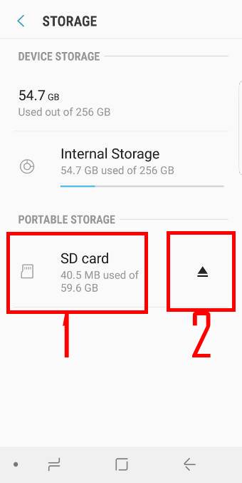 manage SD card on Galaxy S9 andS9+
