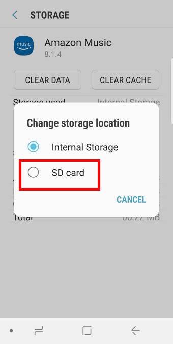 change app storage location