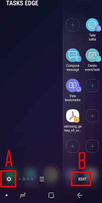 use edge screen panels on Galaxy S9 and S9+