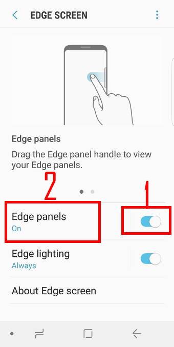 disable edge screen on Galaxy S9 and S9+