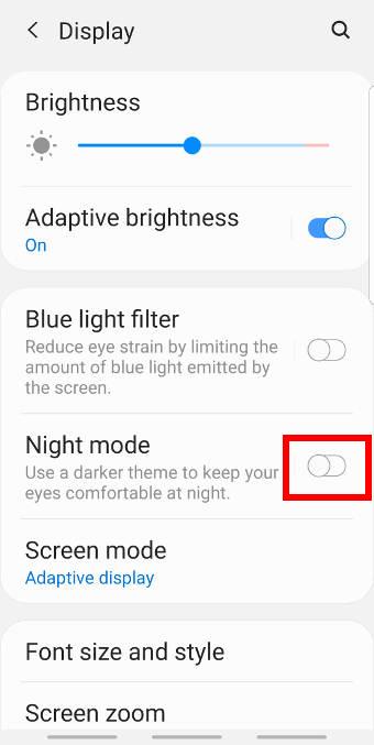 enable and use the night mode on Galaxy S9 and S9+ with Android Pie update