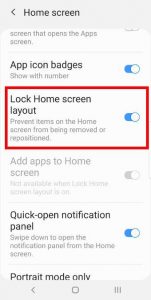unlock home screen layout samsung s8